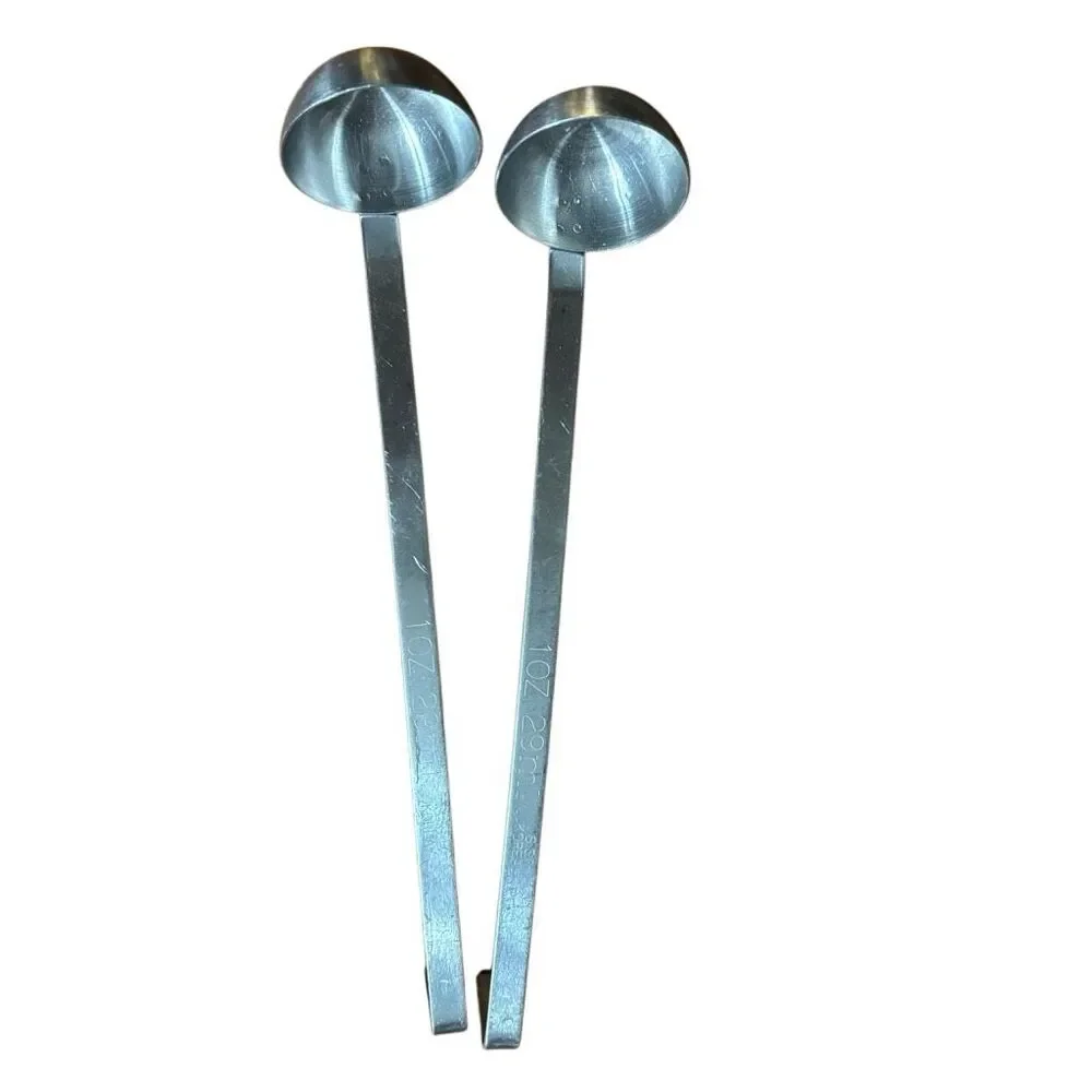 2 Stainless Steel 9” Handled 1oz Scoops Made In Korea